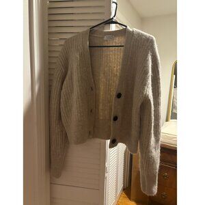 & Other Stories Alpaca/Wool Blend Crop Cardigan Beige Euro Size M  (US 8-10)